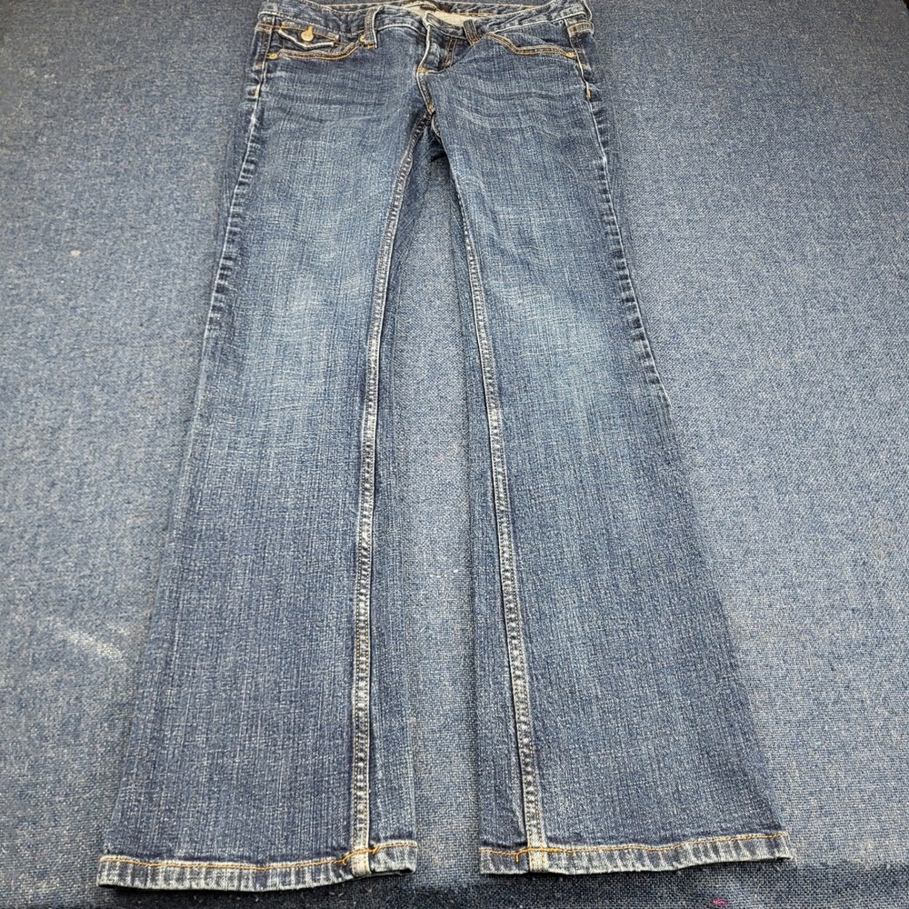Banana Republic Blue Low Rise Bootcut Jeans Size 27 4S Medium Wash Stretch Denim